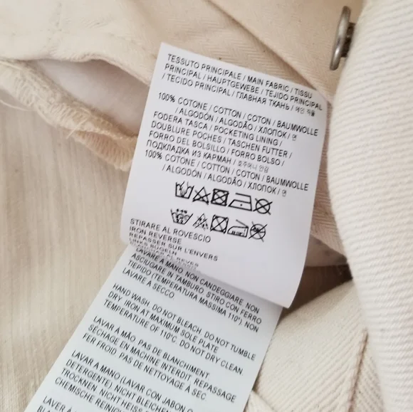 Golden Goose Texas Paisley Embroidery Ivory Straight Raw-Cut Crop Jeans … - Picture 10 of 14